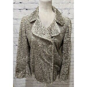 INC Women's Silver Velvet Wave Retro Style Wide Sleeve Jacket Size Small